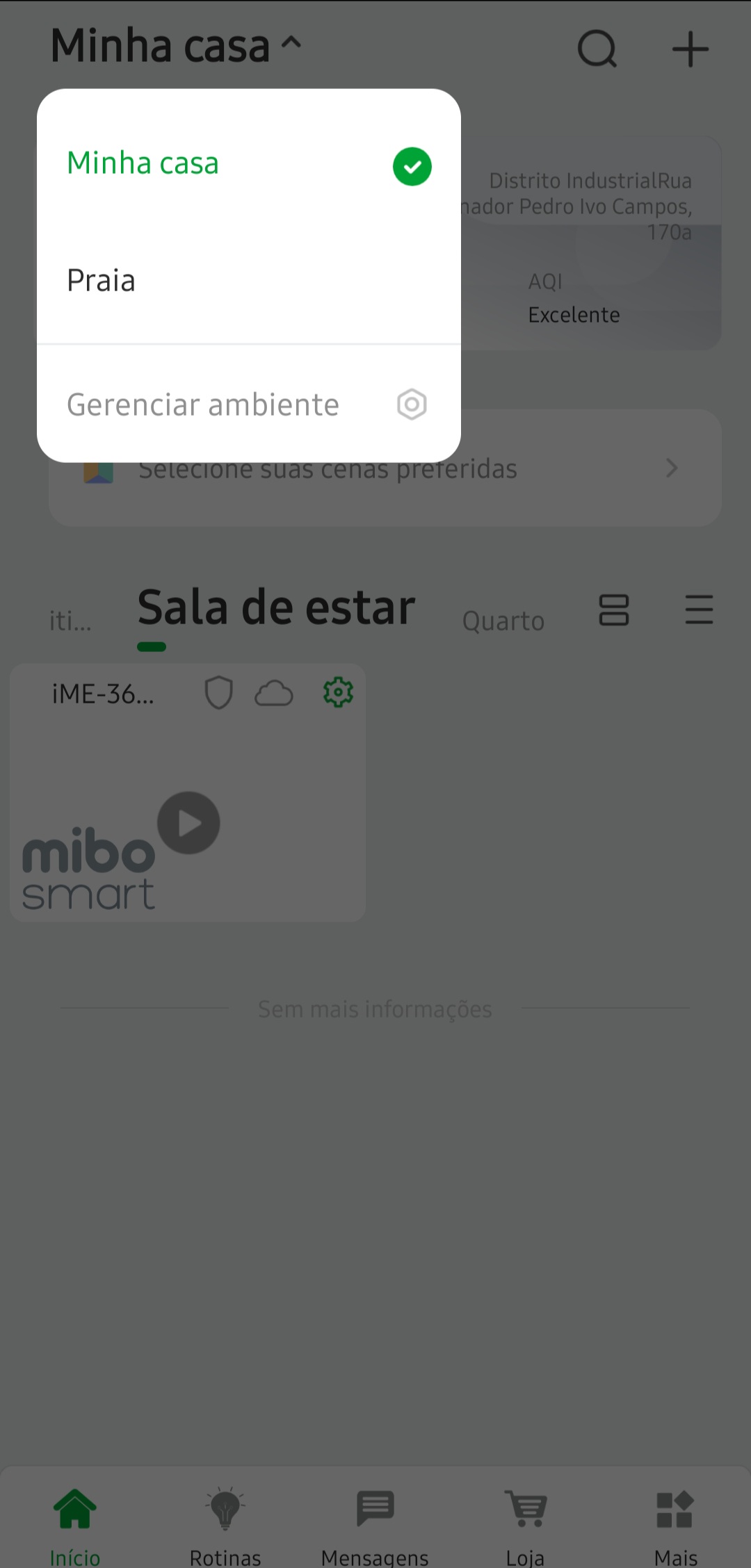 Trocando de ambiente