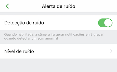 Menu Alerta Ruído