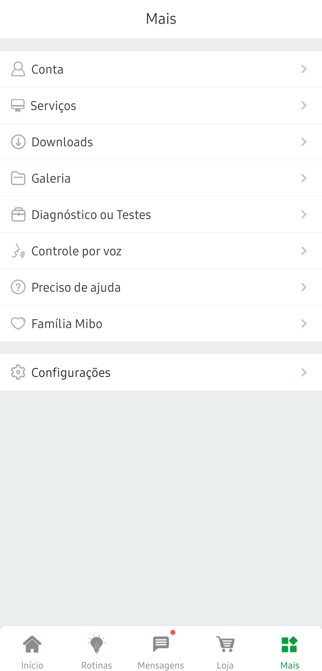 Menu Mais